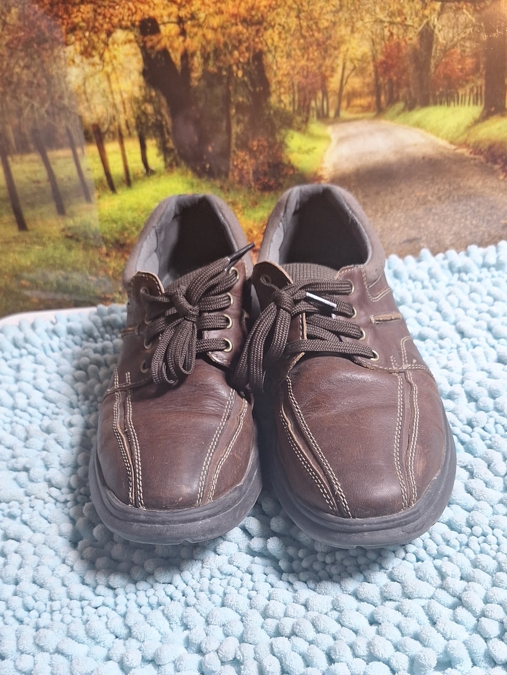 Clarks Brown Leather Lace-Up Derby Shoes